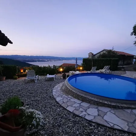 Stone House In Dobrec With Sea View & Pool